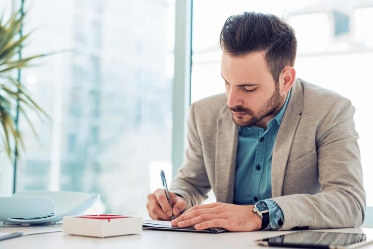 Men is Writing Bakery Business Plan 